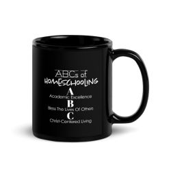 ABCs Of Homeschooling - Black Glossy Mug