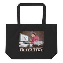 The Family History Detective - Large Organic Tote Bag