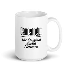 Genealogy: The Original Social Network - White Glossy Mug